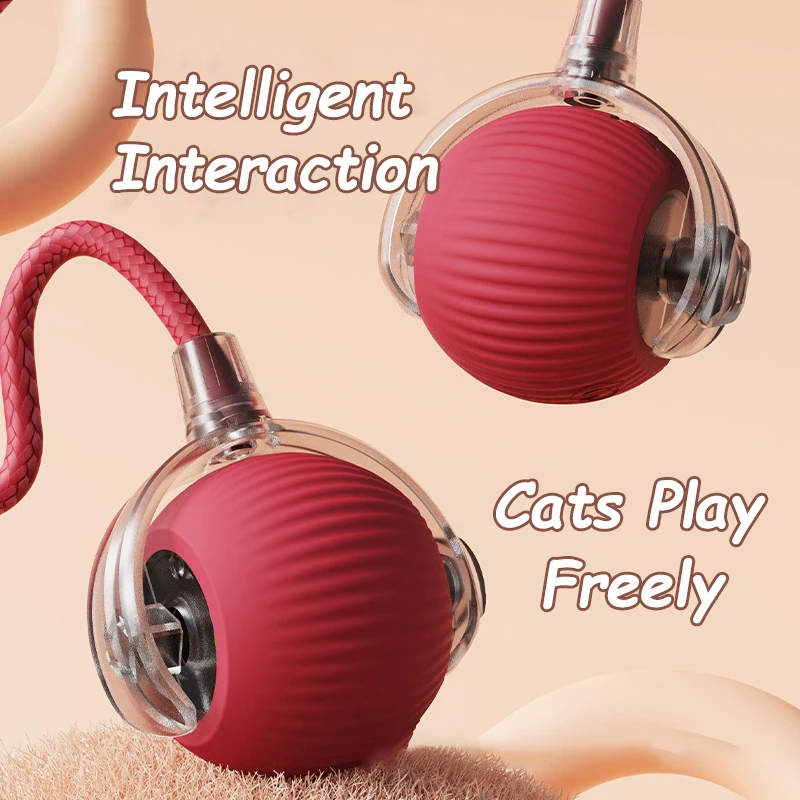 Thumbnail: Rechargeable Interactive Cat Ball Toys with Faux Tail - Smart Pet Training