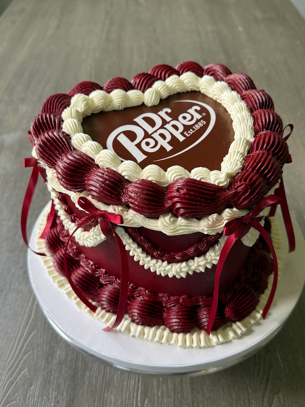 Dr.Pepper Heart Birthday Cake