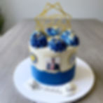Royal Blue and Gold Birthday Cake