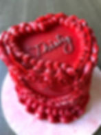Vintage Red Heart Thirty Cake