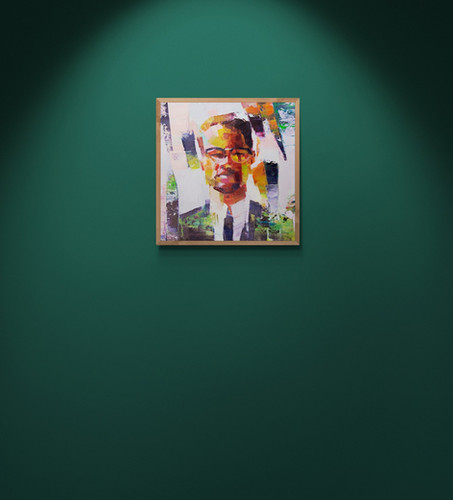 Malcolm X, Original Artwork (oil on canvas, 35cm x 34cm