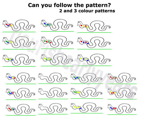 Snake pattern - matching printable activity | Flourish Early Years