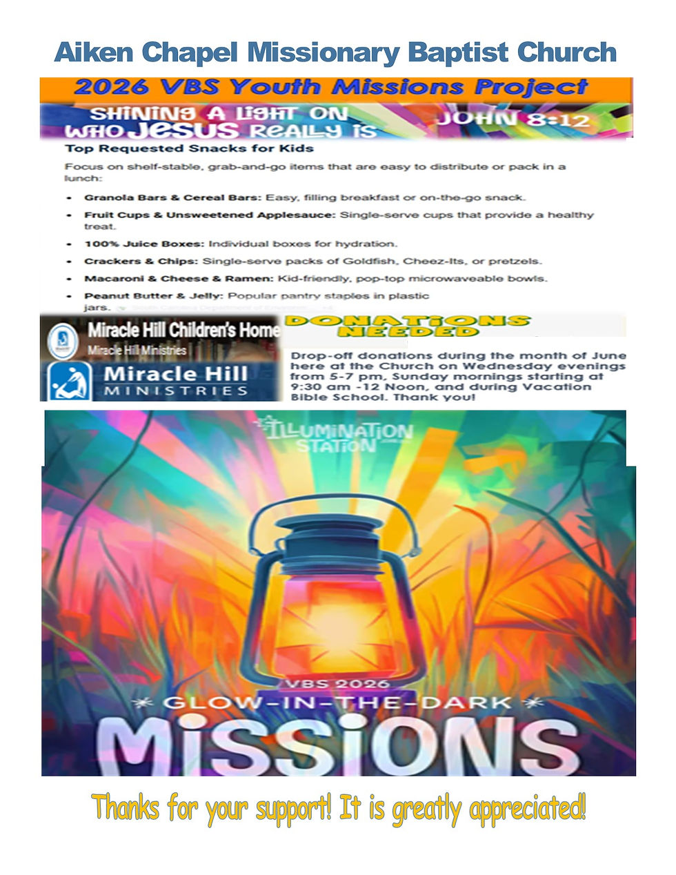 VBS Kids Mission - Help Us To Help Others 