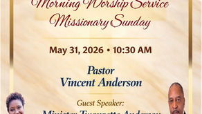 Missionary Sunday May 31st With Minister Twanzette Anderson