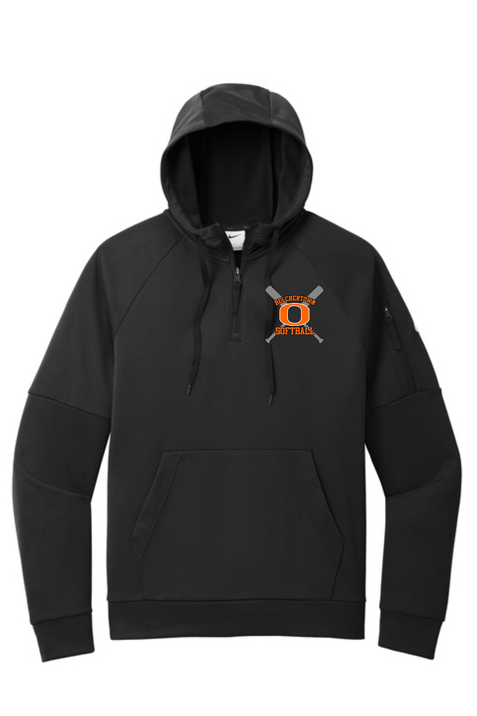 Thumbnail: Orioles Softball Nike Therma-FIT Pocket 1/4-Zip Fleece Hoodie