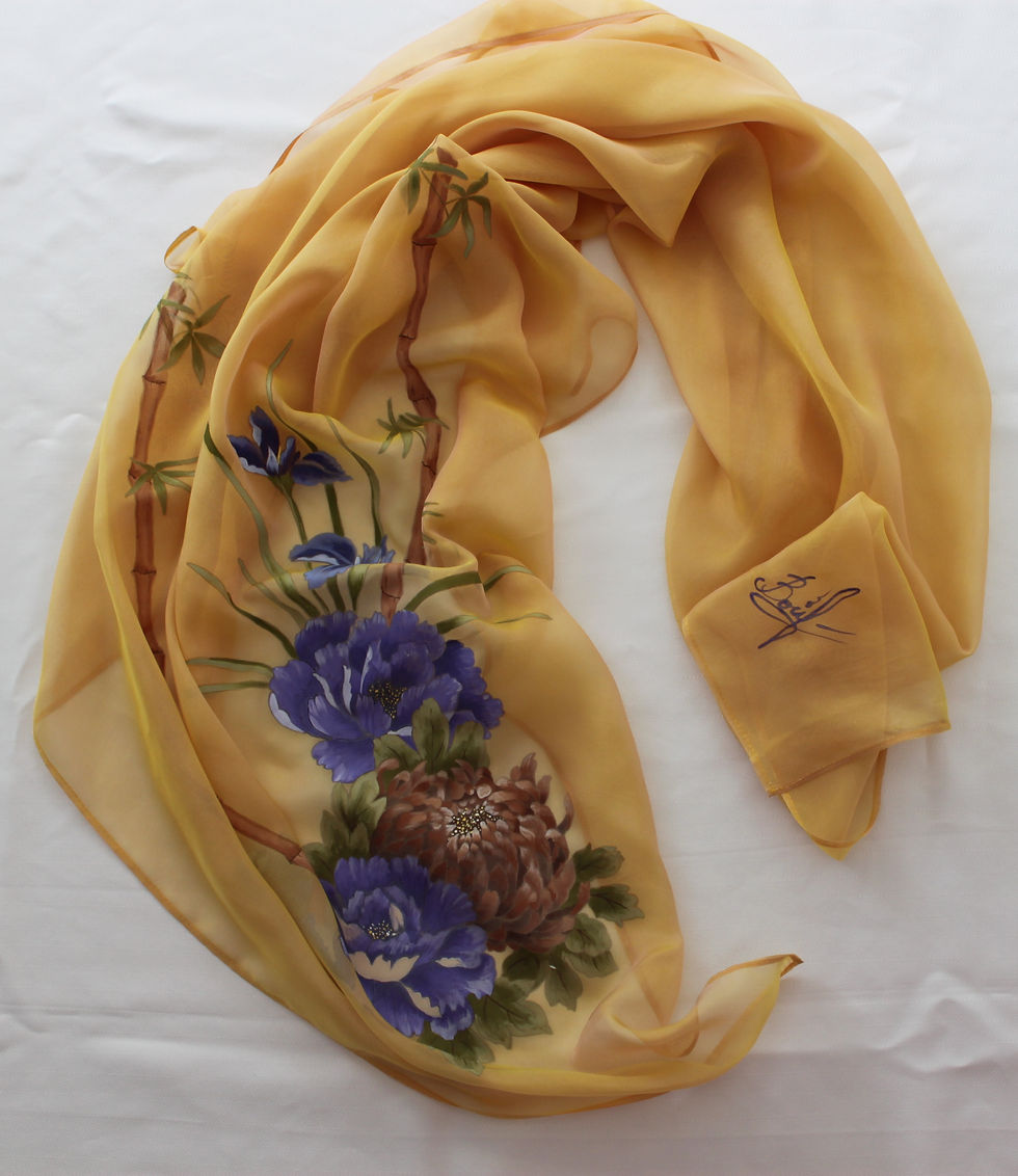 Thumbnail: Peonies, chrysanthemums, irises  and bamboo