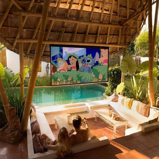 Projector screen by the pool Krabi Thailand