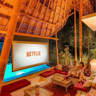 Private huge projector screen to enjoy movie with the family or friends.