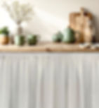 white linen counter valance