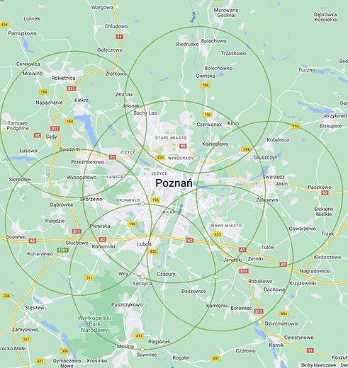 Zakres naszych dojazdów
