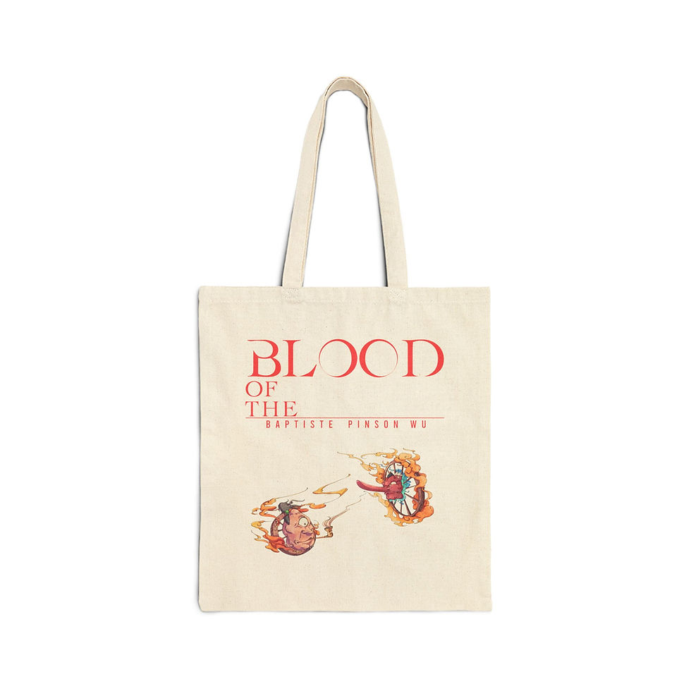 Thumbnail: Artistic Cotton Canvas Tote Bag - 'Blood of the Baptist Pinson Wu' Design