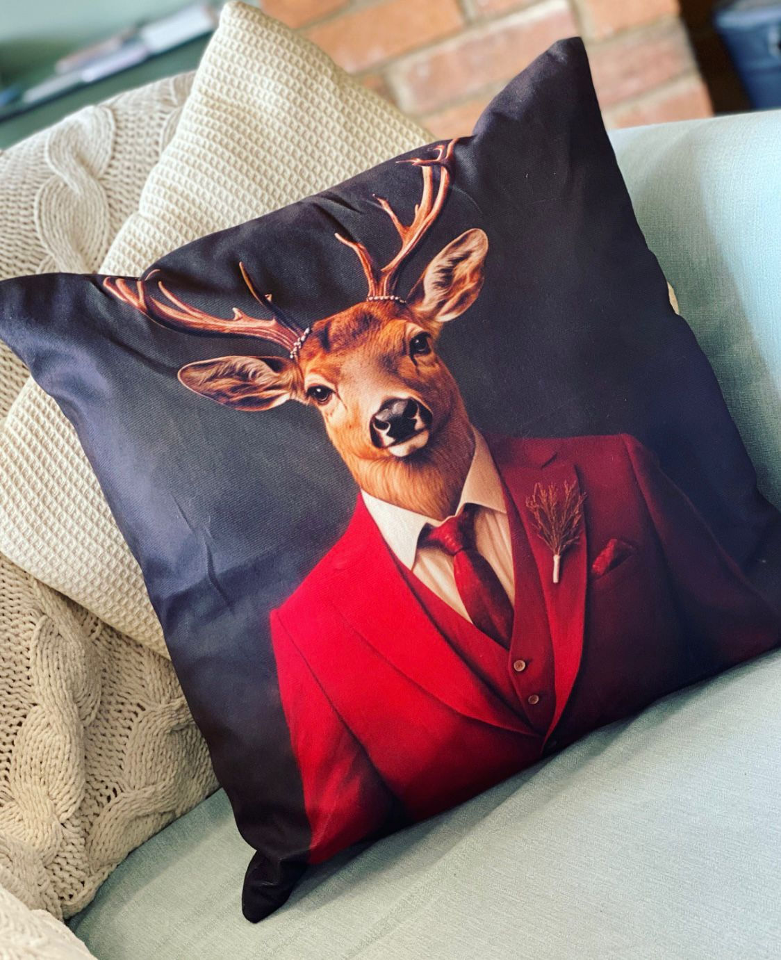 Dapper Deer Gentleman Cushion (45cm x 45cm)
