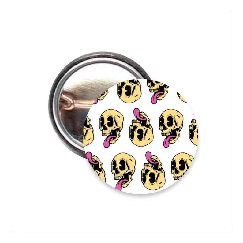 Skull Pattern 25mm Pin Badge – Gothic Punk
