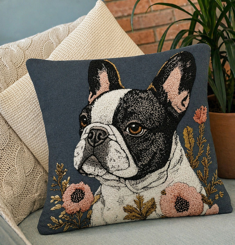 French bulldog cushion 45x45cm with insert dog design floral sofa cushion