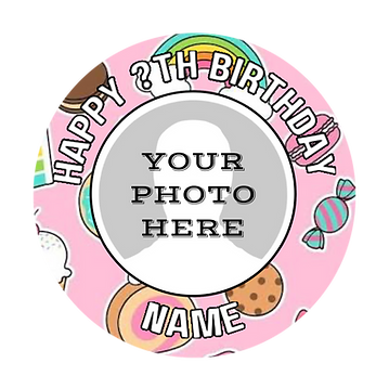 Personalised Photo Birhday Badges 58mm Bagdes. Add your photo to make it memorable