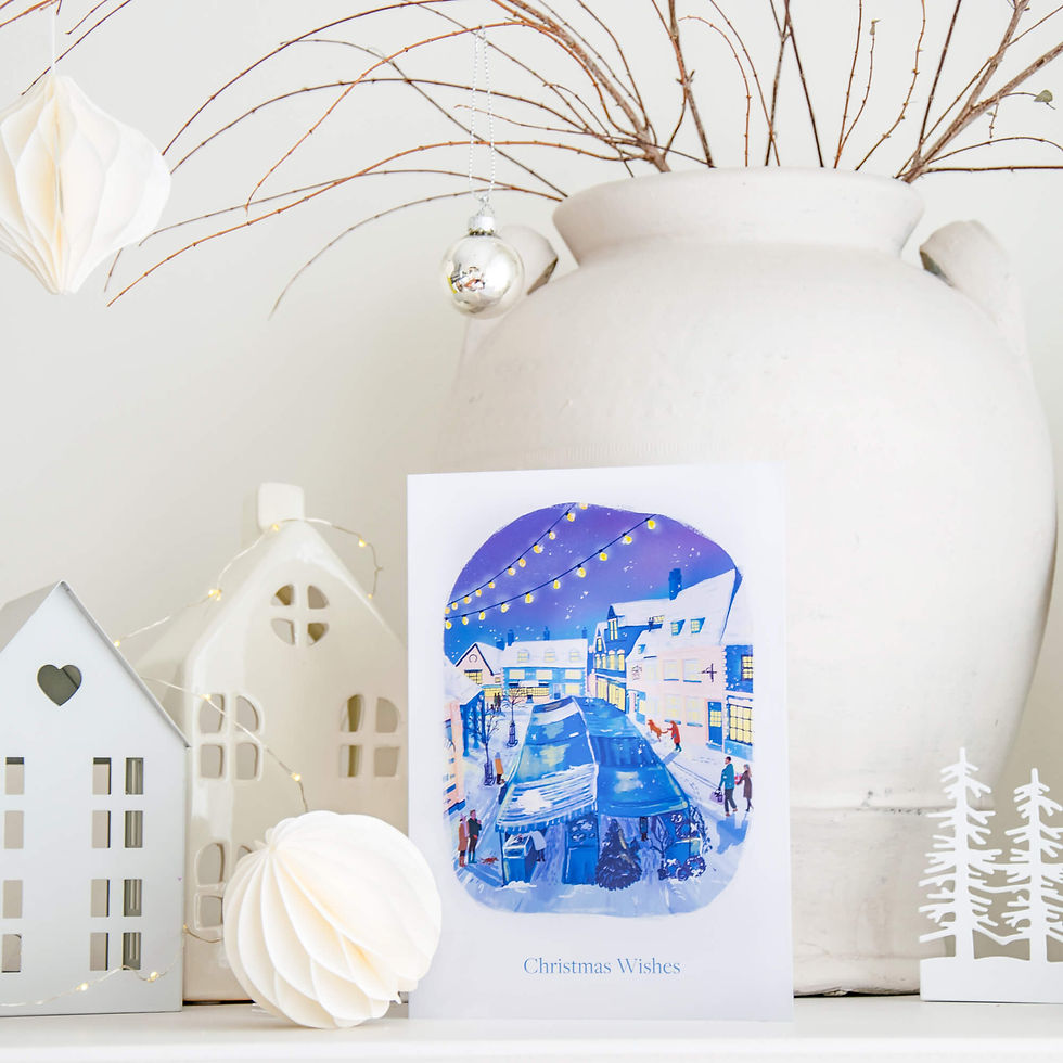 Greetings Christmas Card Oakham Rutland Stephanie Stilwell Art