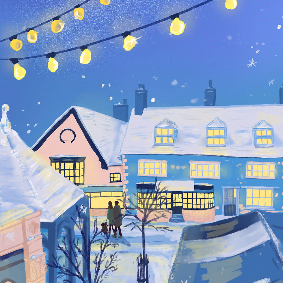 Greetings Christmas Card Oakham Rutland Stephanie Stilwell Art