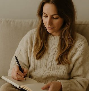 Mother writing in her journal