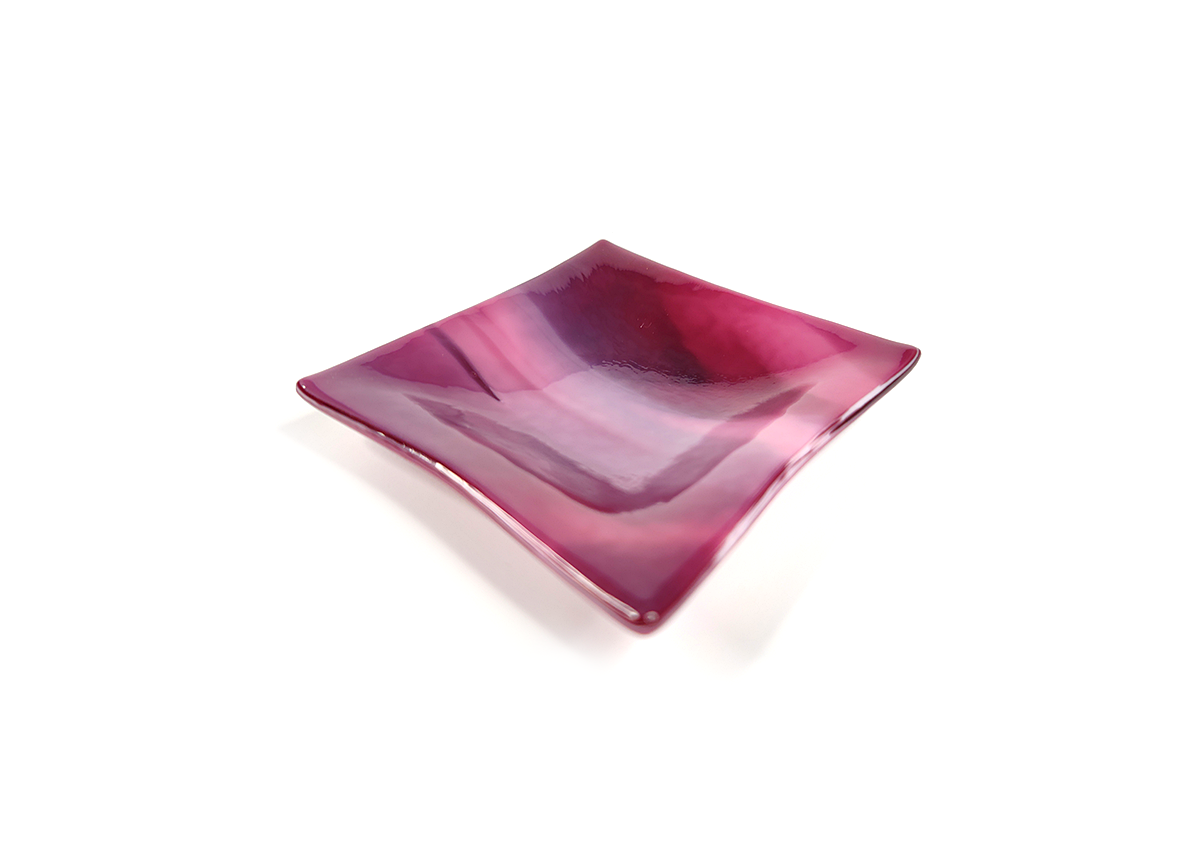 Maroon Swirl 3"x 3" Dish