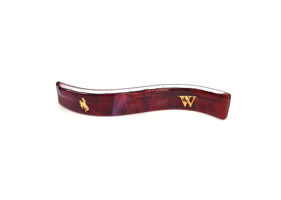 (M) Wyoming Maroon Swirl Double-Gold Logo Photo Wave