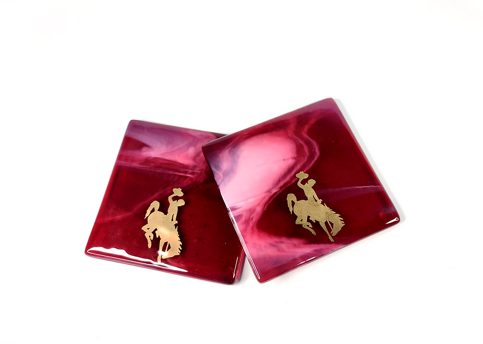 Thumbnail: Wyoming Maroon Swirl Gold Steamboat Coaster