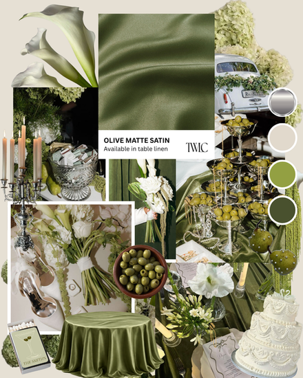 Olive Matte Satin Moodboard