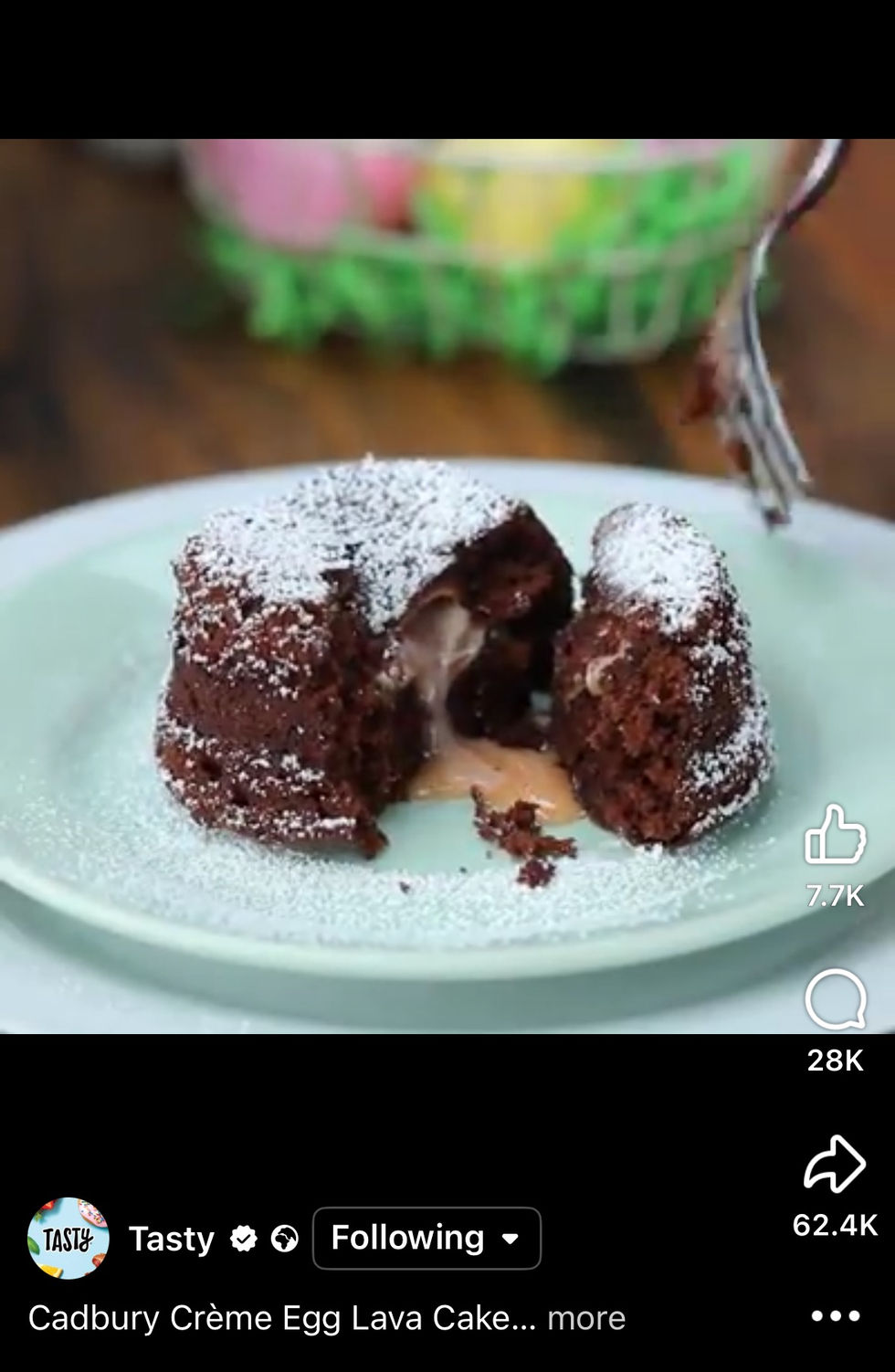 Cadbury Cream Egg Lava Cake