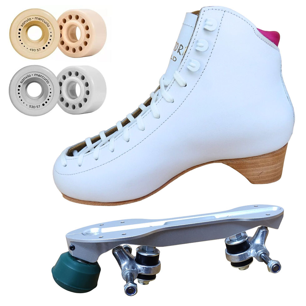 Patines profesionales con botas Sartori GOLD, planchas TMG FASTER y ruedas Sanvio Mercurio