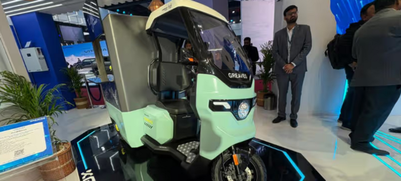 Greaves Cotton Ltd. introduces the groundbreaking Xargo electric 3-wheeler at the Bharat Mobility Global Expo 2025, showcasing advanced design and eco-friendly technology.