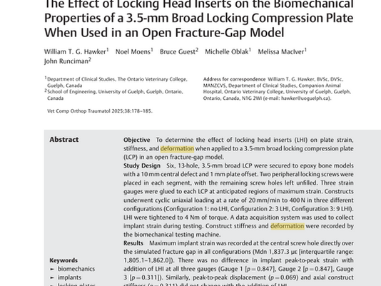Hawker et al. The Effect of Locking Head Inserts on LCP Biomechanics