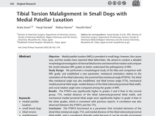 Isono et al. Tibial Malalignment in Small Dogs with Medial Patellar Luxation