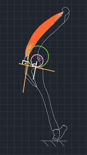 Figure 12. The common normal found using the ball-to-ball model happened to be the same as the one from the ball-in-bowl model illustrated in Figure 9).