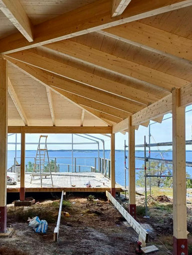 Tillbyggnation i Västerviks skärgård, insida av tak