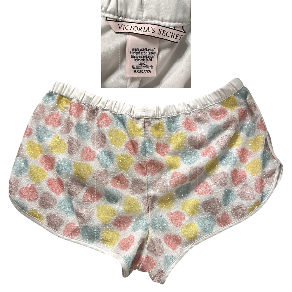 Thumbnail: Sequin Heart Lounge Shorts – Size M