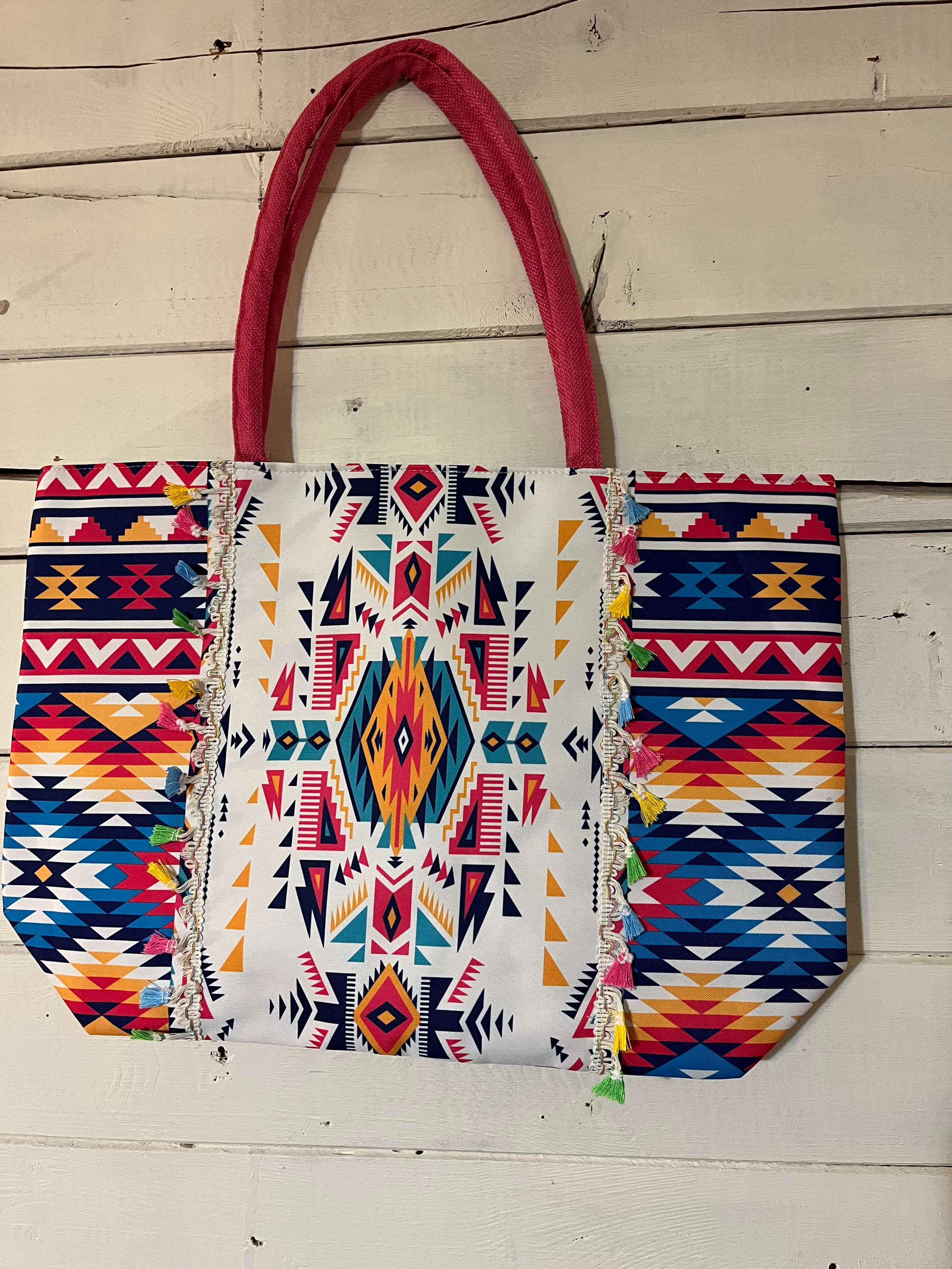 Item #0302 - Aztec Fringe Tote Bags