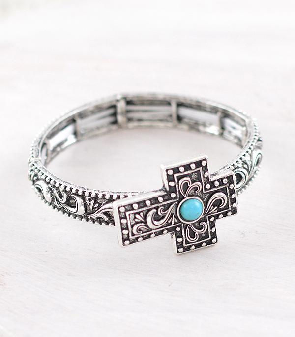 Item #9956 - Cross Tooled Bracelet