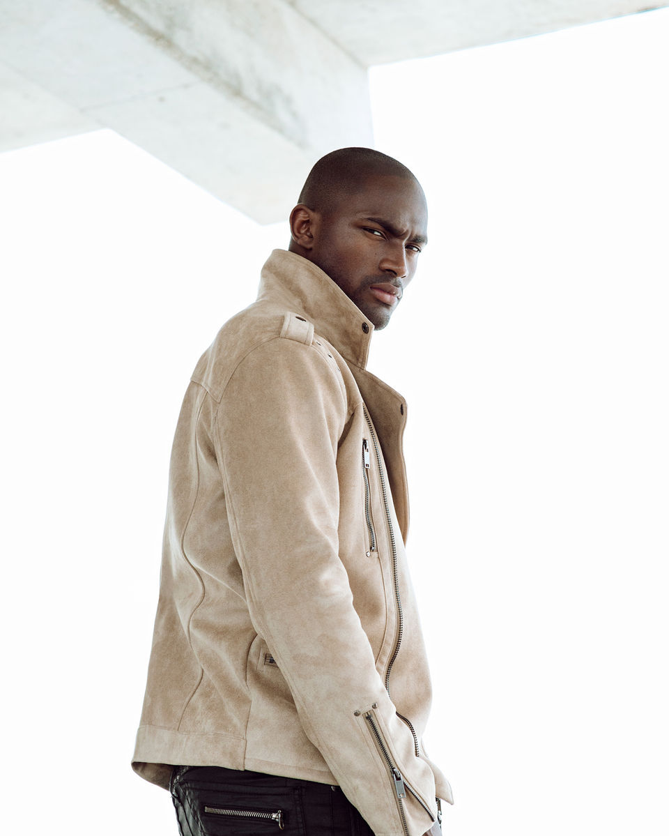 Mens fashion commercial editorial photography black male Keith Carlos America's Next top model by Los Angeles photographer.