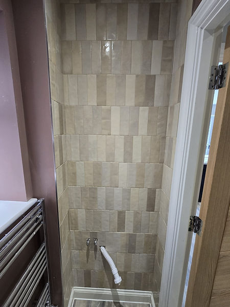 Brick bathroom shower tiling in Ramsbottom
