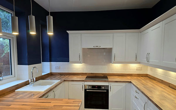 Modern kitchen wall splashback tiling in Rossendale