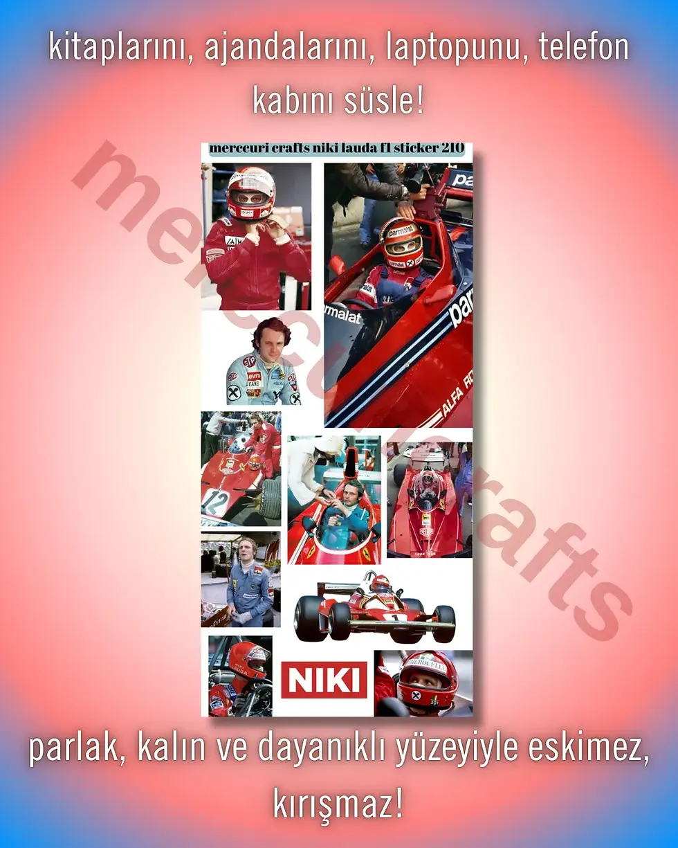 Küçük resim: Niki Lauda F1 Sticker Seti (35+ adet Yüksek Kaliteli) - Defter, Ajanda İçin