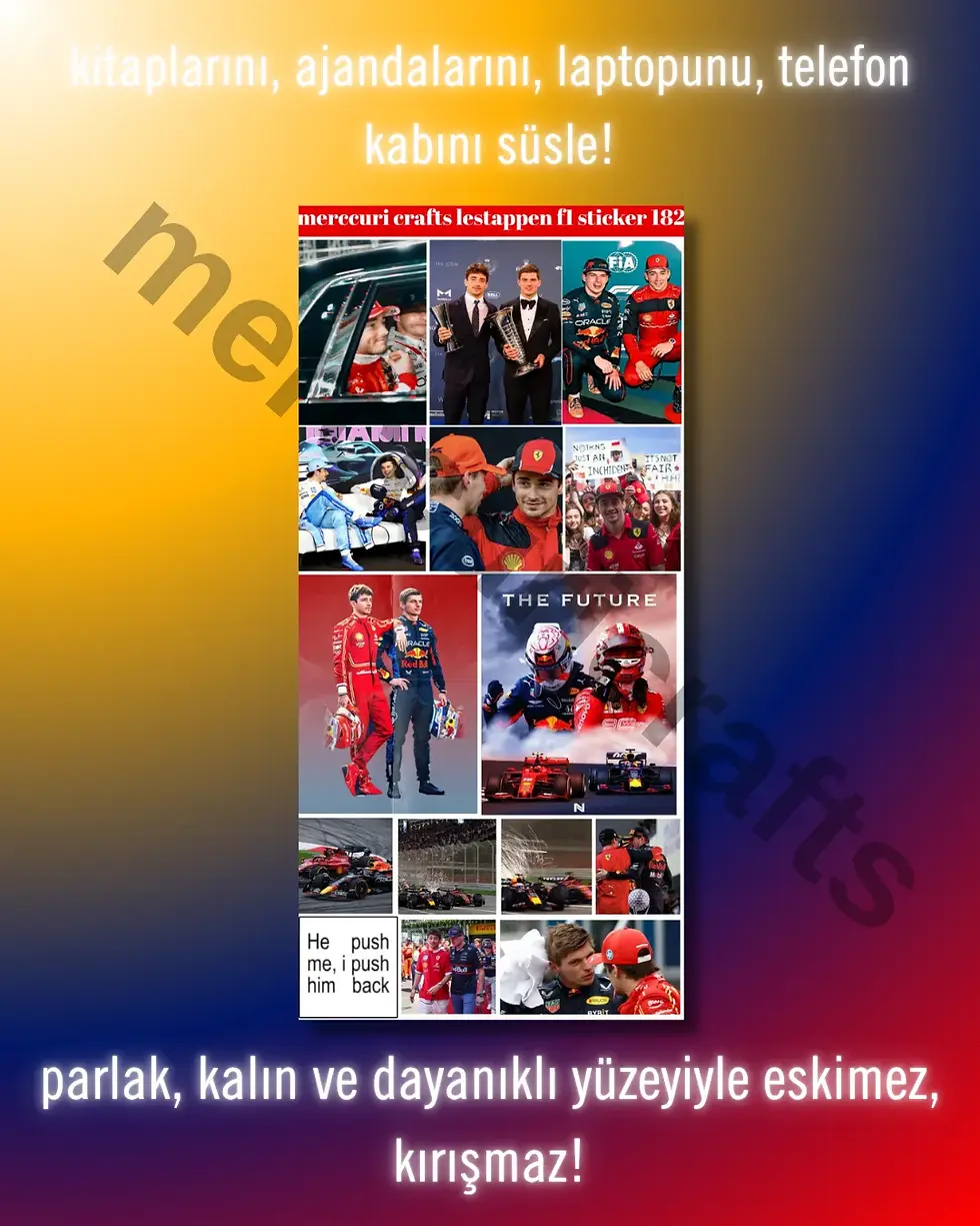 Küçük resim: Lestappen F1 Sticker Seti (41+ adet Yüksek Kaliteli) -  Leclerc, Verstappen
