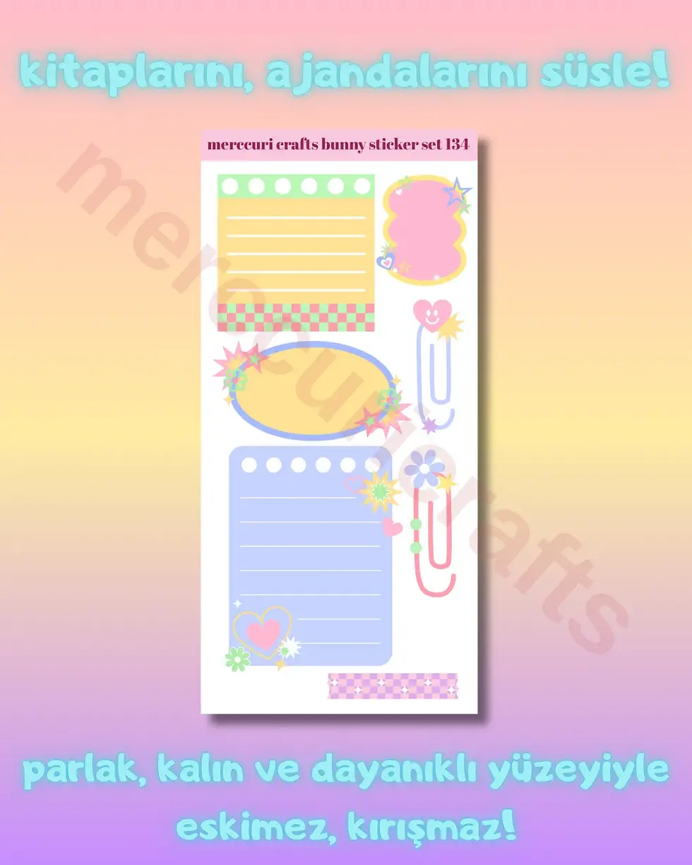 Küçük resim: 3'lü Sticker Seti (21 adet) Yapılacaklar Listesi Temalı - Planner, Ajanda