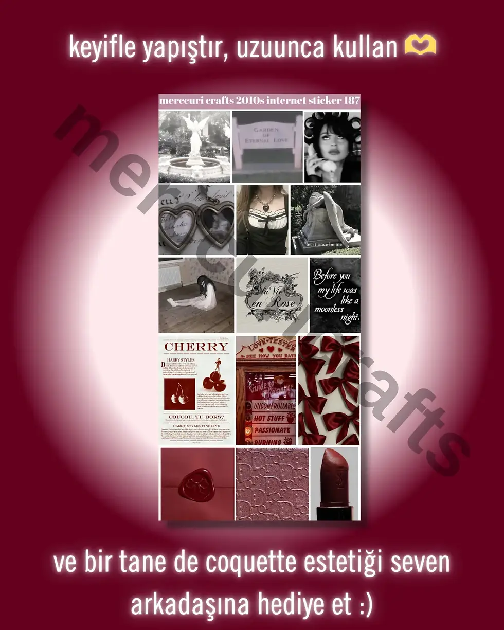 Küçük resim: Dark Coquette Sticker Seti (59+ adet Yüksek Kaliteli) - Defter, Ajanda, Laptop