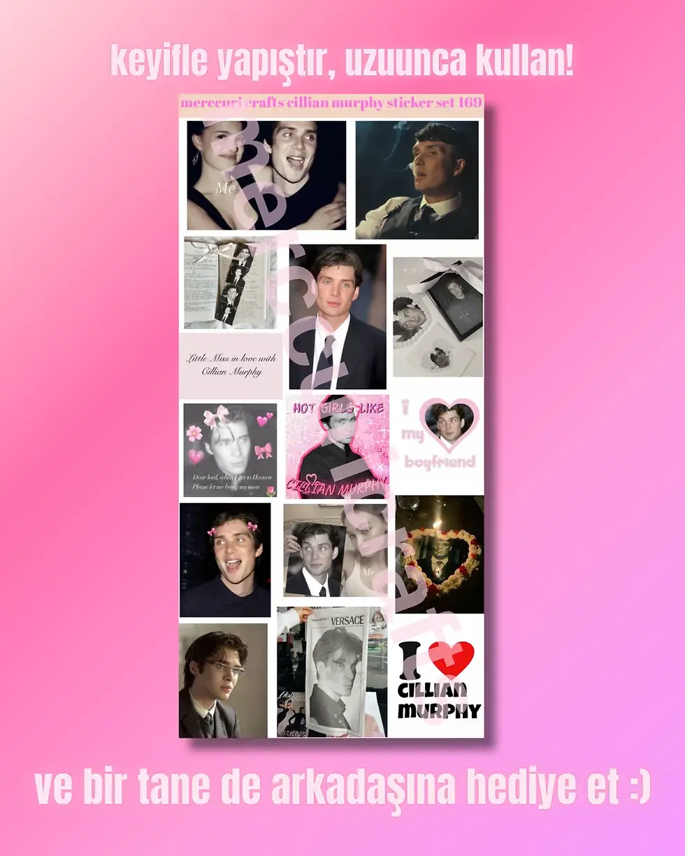 Küçük resim: Cillian Murphy sticker seti (44+adet) - Defter Ajanda, Laptop için