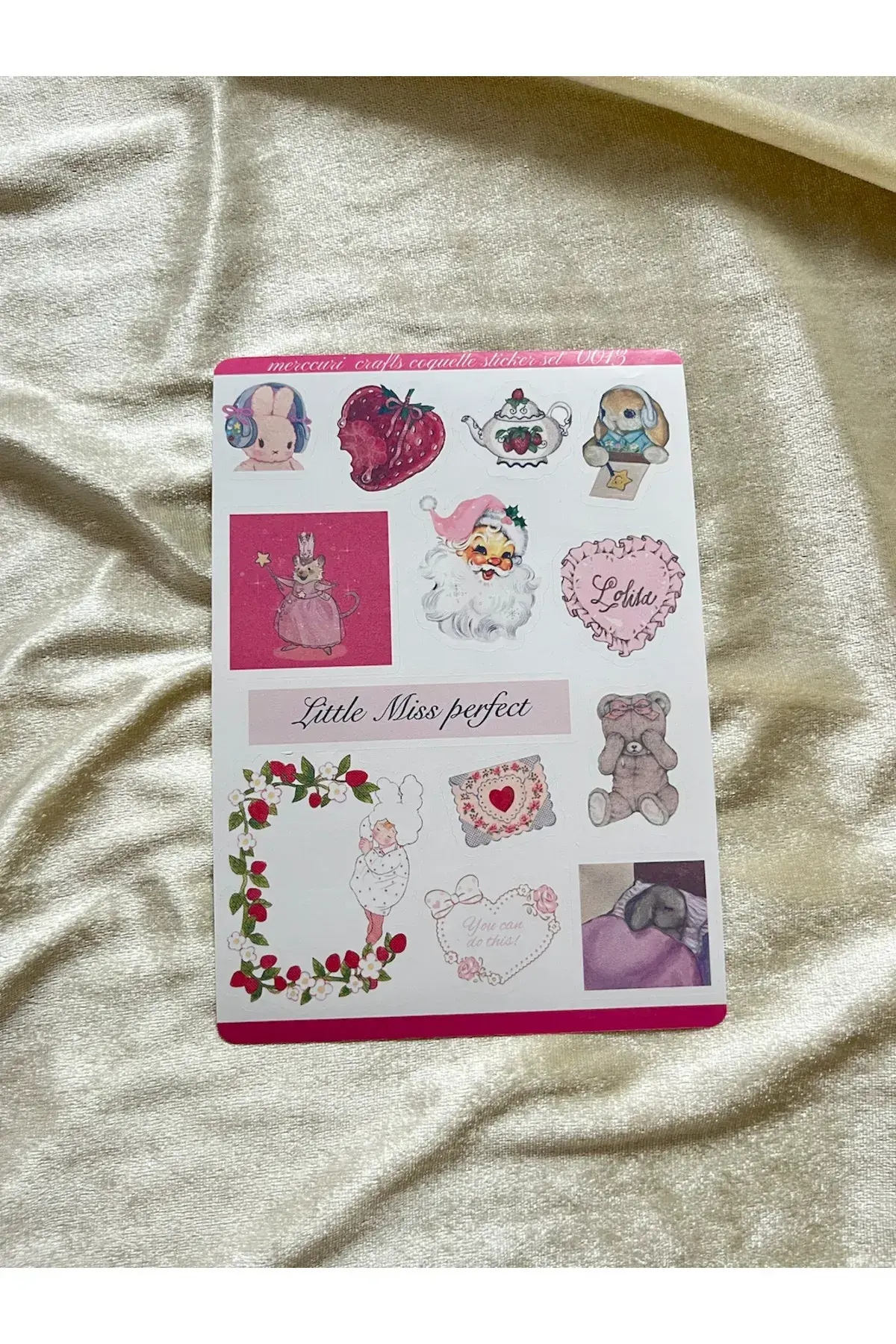 Coquette Sticker Parlak (1 sayfa-13 adet) Hyperpop Lana Del Rey estetiğinde