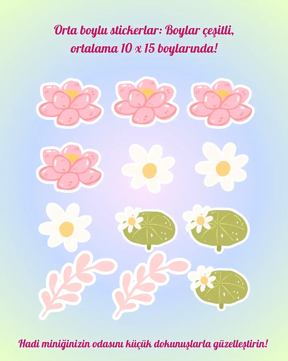 Küçük resim: Kurbağa Çiçek Çocuk Odası Kız/Erkek Duvar Sticker Seti, Bebek için Dekoratif