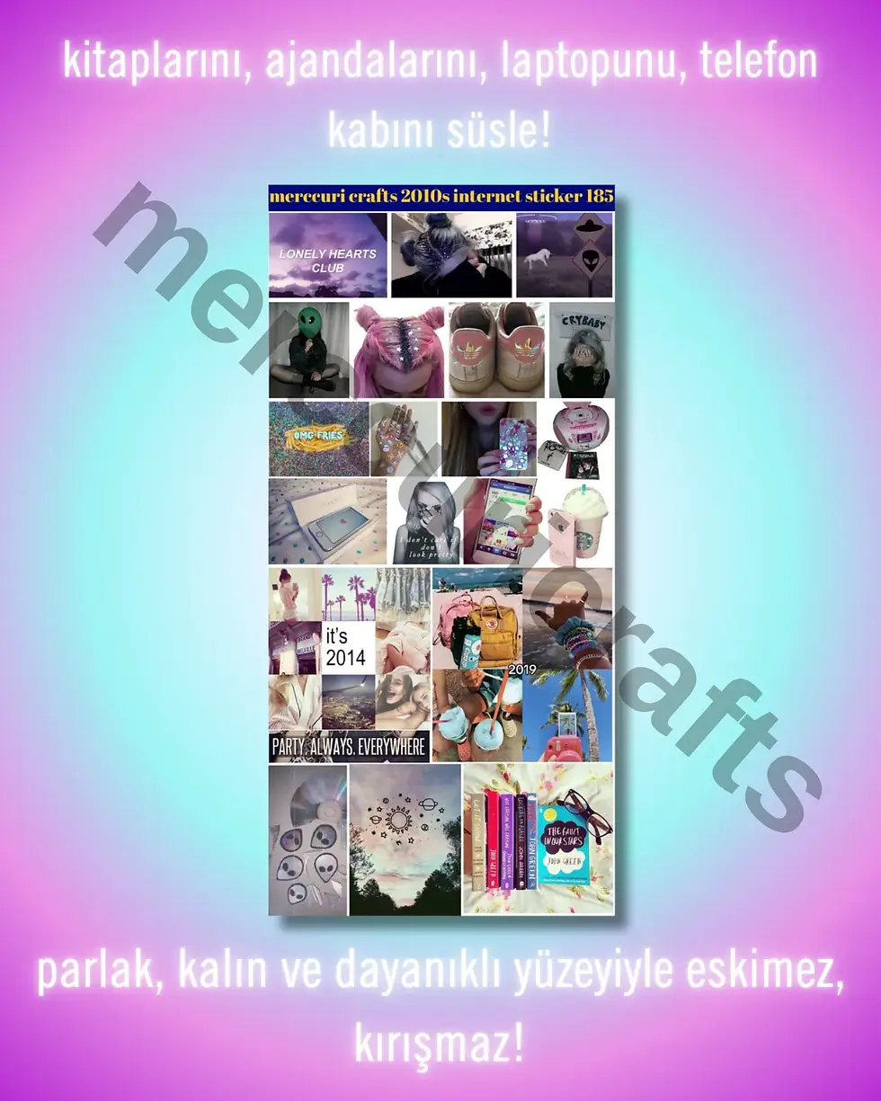 Küçük resim: 2010s internet Sticker Seti (59+ adet Yüksek Kaliteli) -  Defter, Ajanda