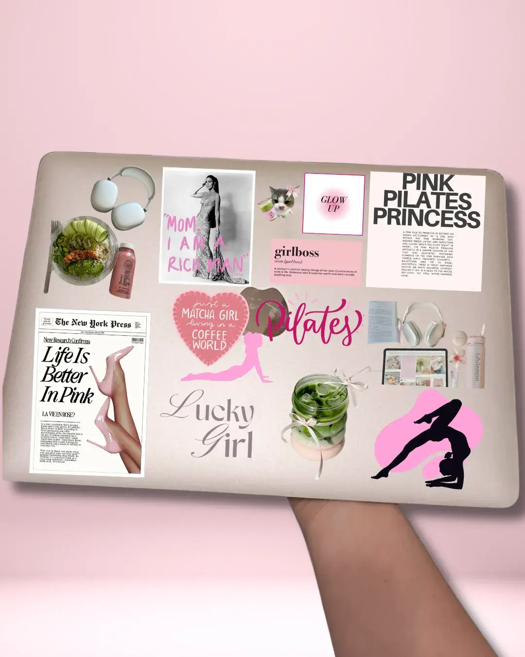 Pilates Princess Temalı Sticker Seti (15+ adet Yüksek Kaliteli) - Laptop, Defter