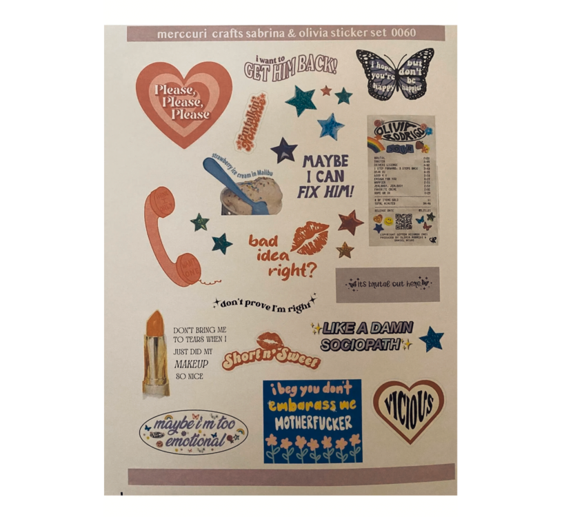 Küçük resim: Olivia Rodridgo Sabrina Carpenter Planner ve Laptop Stickerları 70'li 3 Syf Büyü