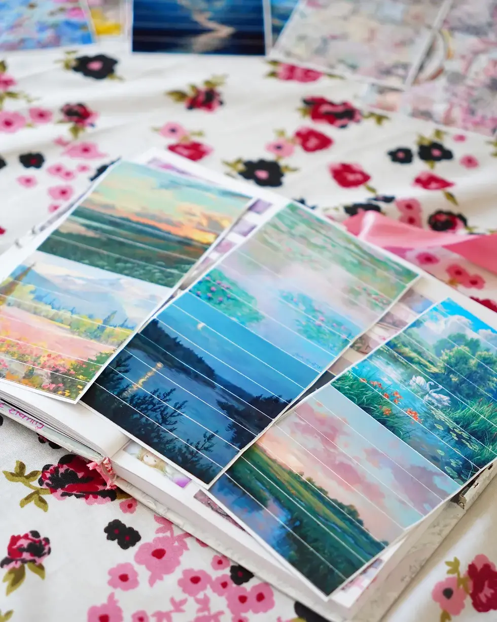 Küçük resim: 3'lü Washi Tape Seti (42+ adet Yüksek Kaliteli Bant) - Defter, Ajanda